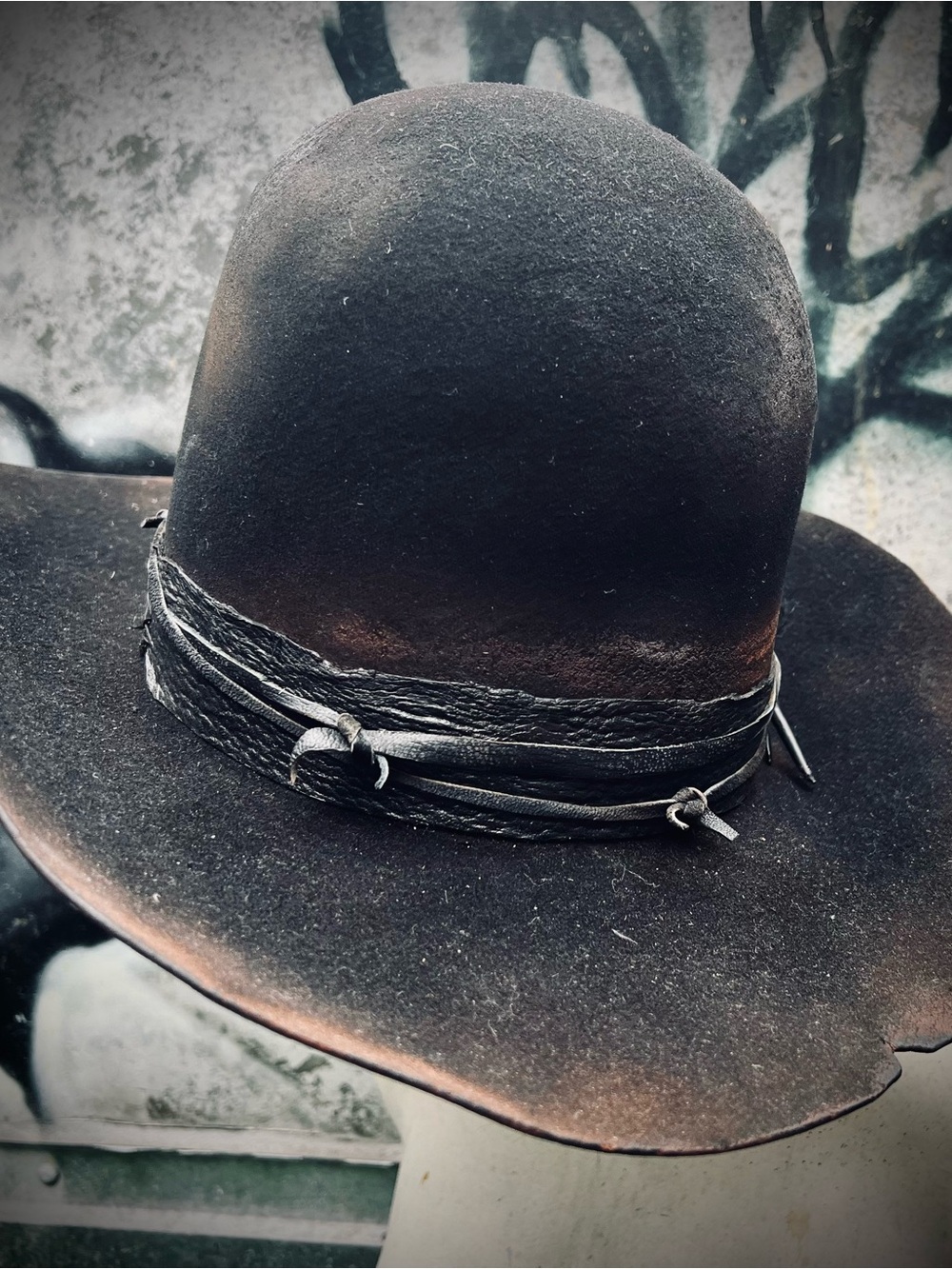 DESPERADO Custom Distressed Open Crown Festival Hat UNISEX